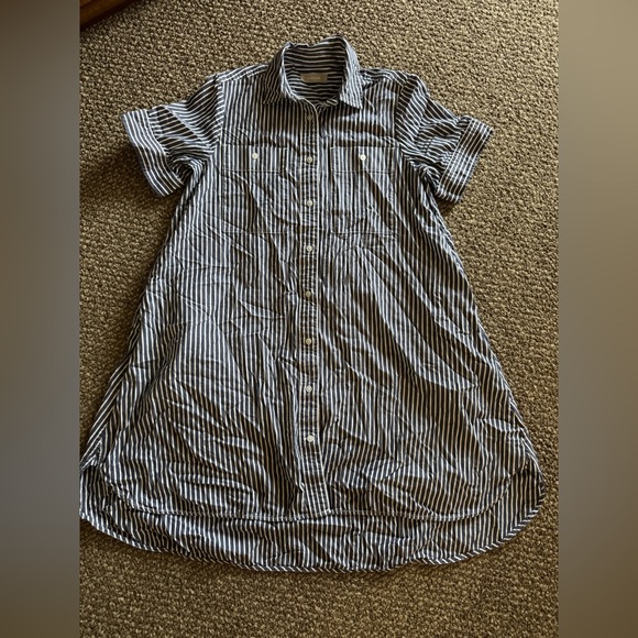 Everlane The Day Tripper Dress Size S Dark Navy White Striped - Picture 7 of 10